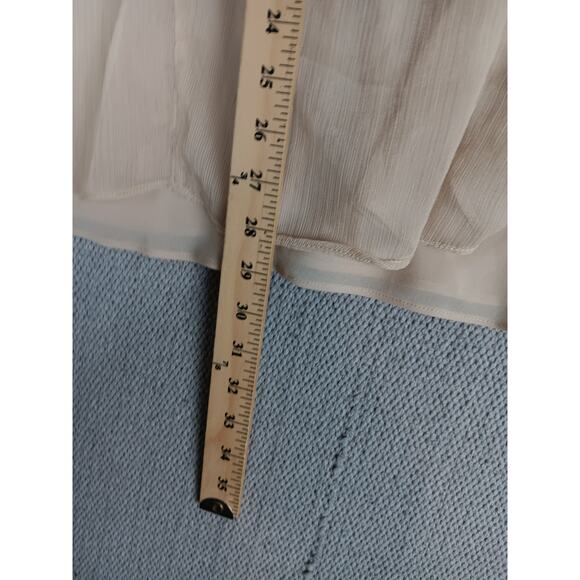 Studio M Rebecca Blouse Womens Large Wheat Brown Lined Shear Summer Casual - Picture 12 of 14